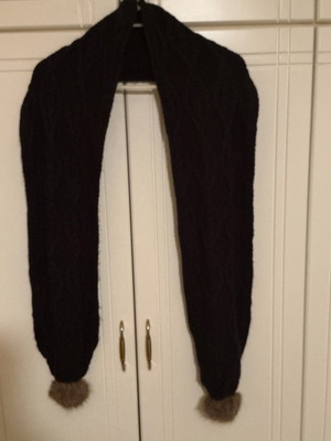 Knitted dark blue scarf new