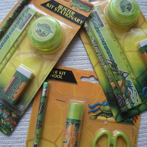 TMNT stationery sets, 3 pieces from 2000s Mirage Studios