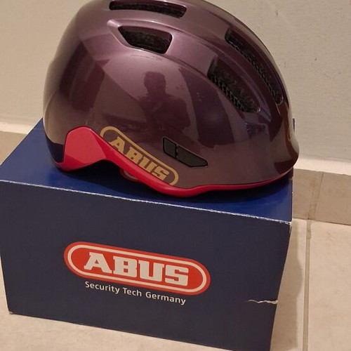 Abus Smiley 3.0 ACE LED kids helmet medium 50-55 cm purple/fuchsia like new