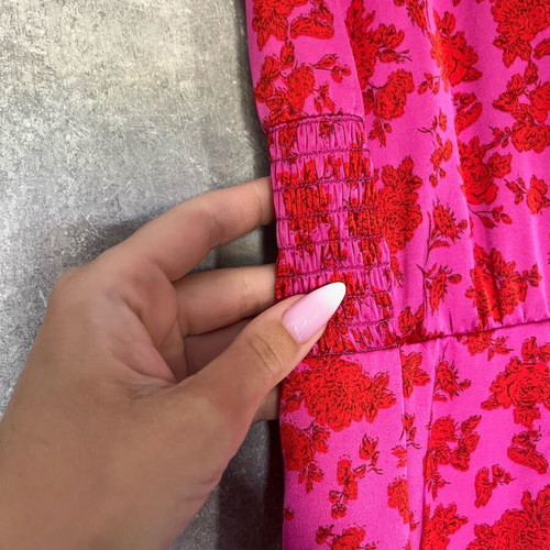 Zara women's short dress new, size S, red and pink