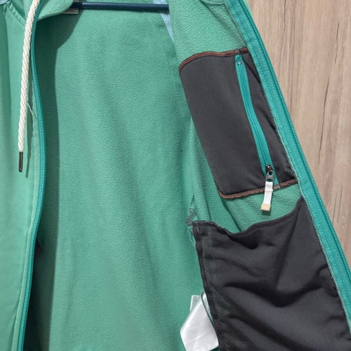 Bonfire women's fleece jacket used, green and turquoise