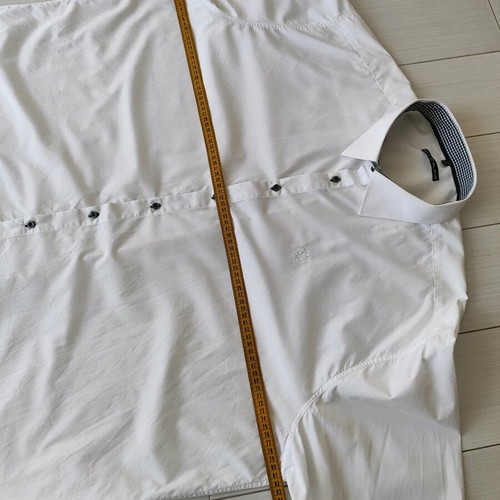 Vintage Gcm Miland men's shirt 5XL like new, white with checkered