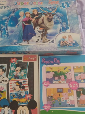 Puzzles used, pack of 5 for ages 3+ and 4+