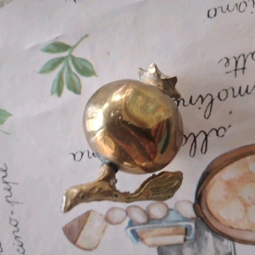 Bronze decorative pomegranate miniature used 5 cm