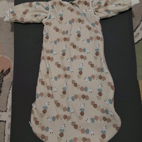 Sleeping bag 2.5 tog (65 - 80 cm) cotton like new with zipper and detachable sleeves