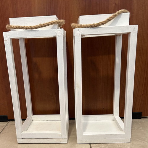 Decorative lanterns used, pack of 2, handmade, 46 cm height