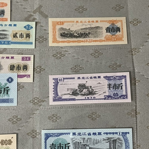 Vintage Chinese Liangpiao Ration Coupons collection of 13 (1975-1978)