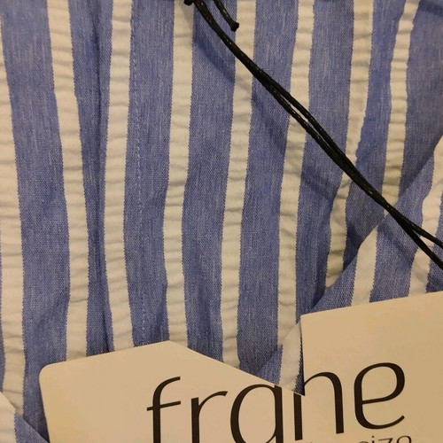 Frane women's plus size shirt new, white and blue