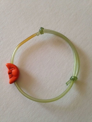 Bracelet used with moon bead green and orange