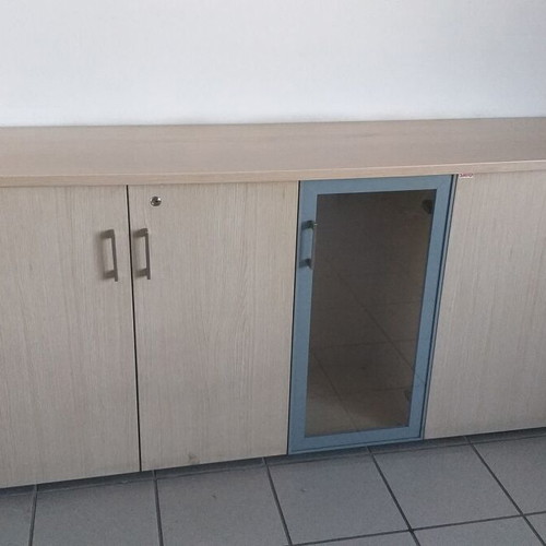 SATO executive office set used with desk, drawer unit, bookshelf and leather chair