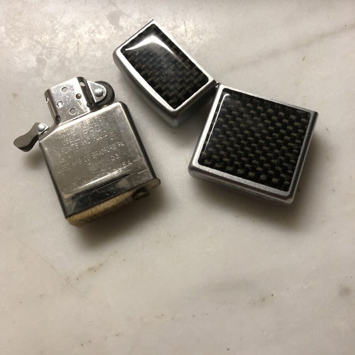 Zippo lighter Carbon Fiber emblem #670 used, vintage 1999-2000