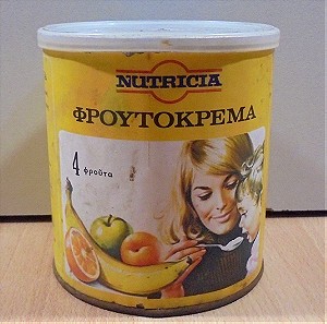 Nutricia φρουτόκρεμα παλιό διαφημιστικό μεταλλικό κουτί του '80 άδειο