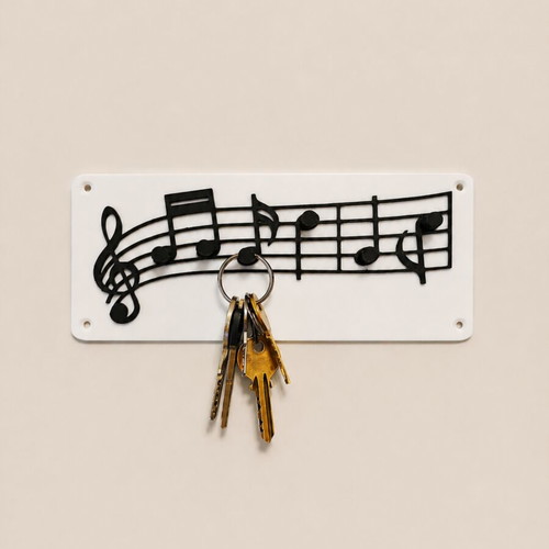 3D Printed Key Holder Music Notes with 6 Positions Like New