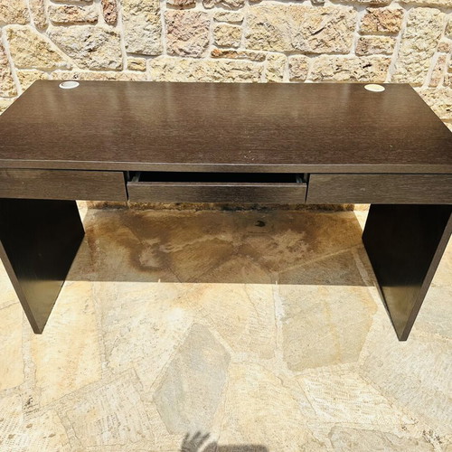 Desk Oak Black with Two Drawers and Trackpad Keyboard Base like new