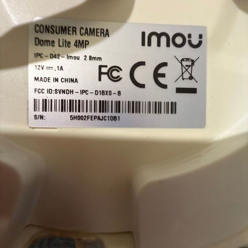 Imou Dome Lite 4MP IP security camera Wi-Fi IPC-D42 like new