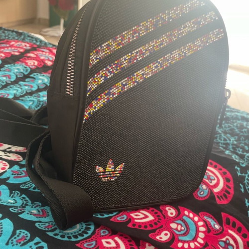 Adidas Mini Backpack Limited Edition with strass like new, black silver
