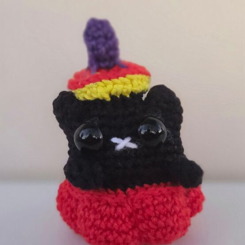 Decorative Pumpkin Kitty Handmade New