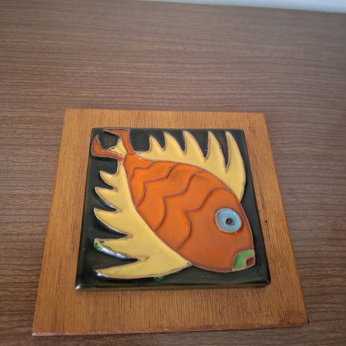 Vintage ceramic fish tile like new 14x14