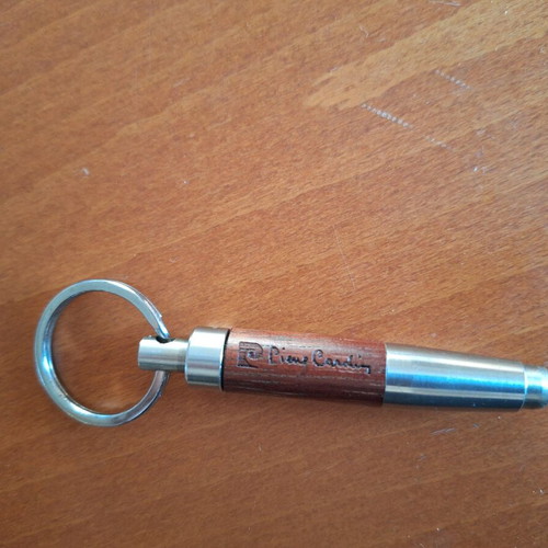 Pierre Cardin Cigar Cutter like new, wood and metal keychain