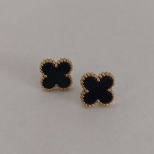 Earrings new, black, stainless steel