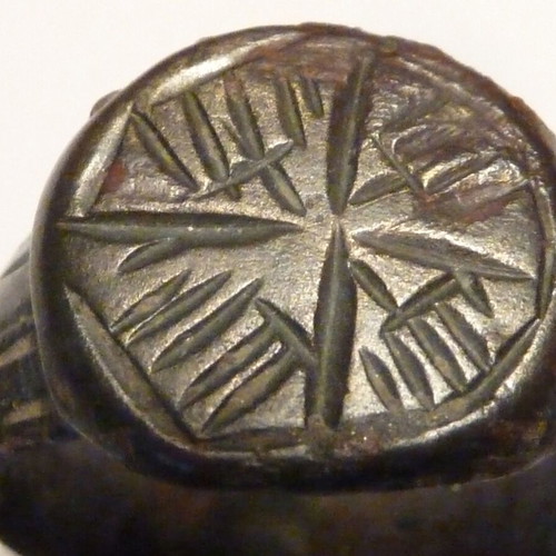 Old Revival Bronze Ring with Cross used