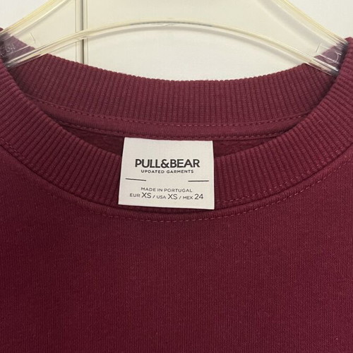 Pull & Bear Burgundy Oversized Sweatshirt New XS
