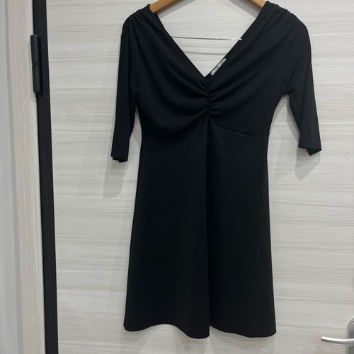 Zara women's mini dress new, black with V neckline