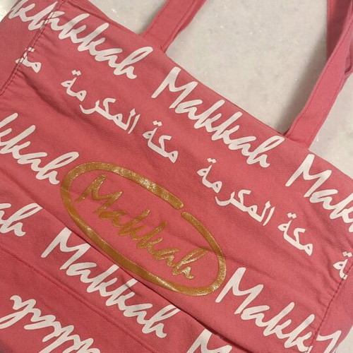 Makkah al-Mukarramah collectible shoulder bag pink canvas like new