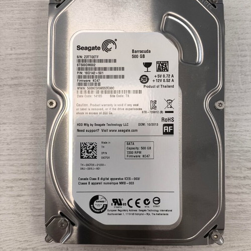 Seagate Barracuda 500GB HDD hard drive 3.5" SATA III 7200rpm 16MB cache like new