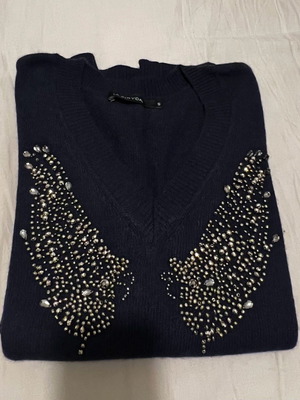 Lauren Vidal sweater new, blue, viscose wool cashmere blend