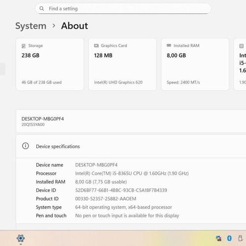 Lenovo ThinkPad X390 refurbished laptop with Intel Core i5, 8GB RAM, 256GB SSD