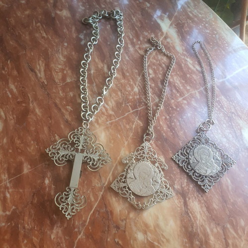 Vintage metal religious pendants and icons