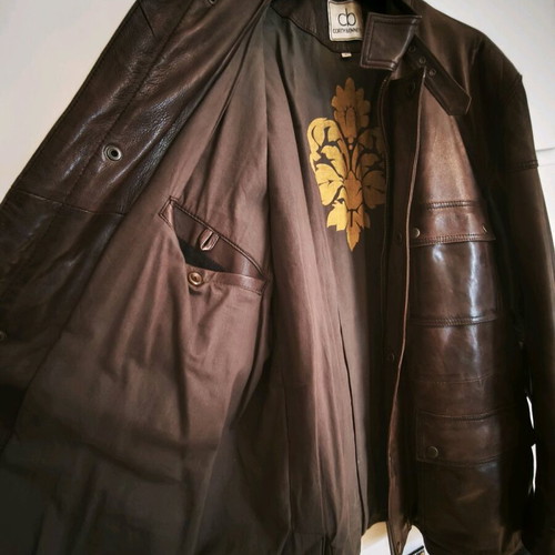 Authentic Corty Bennett leather jacket like new, brown, size large
