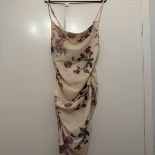 Shein floral dress with side ruching