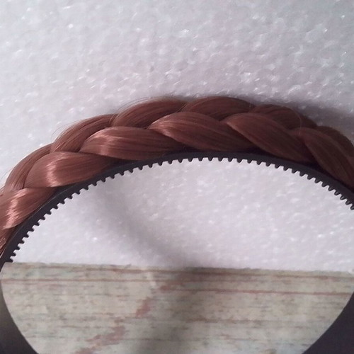Children's braid-style hairband like new, black and brown