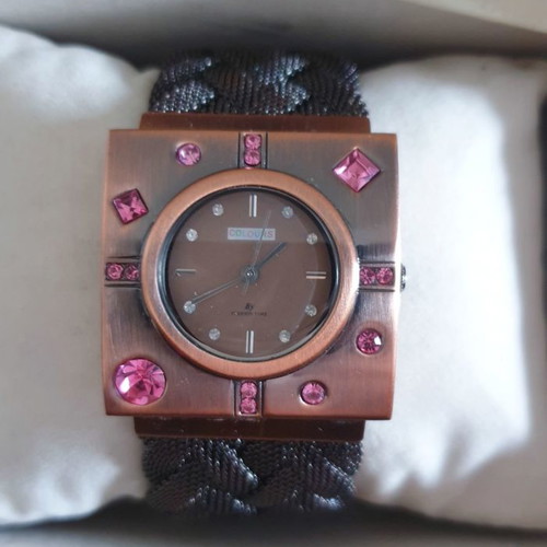 Y2K Makgio women's vintage wristwatch pink gold new