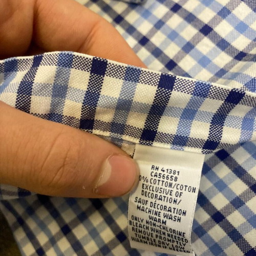 Ralph Lauren Oxford long sleeve shirt, blue white checked, size L
