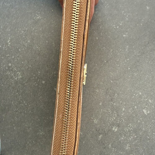 Alviero Martini 1a Classe zip around wallet like new, brown Geo print