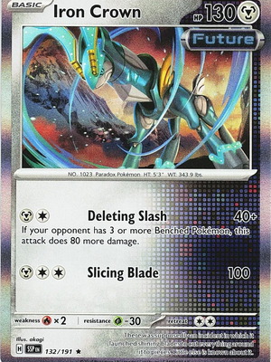 Pokemon SV08 Surging Sparks Iron Crown 132/191 Reverse Holo καινούργια συλλεκτική κάρτα