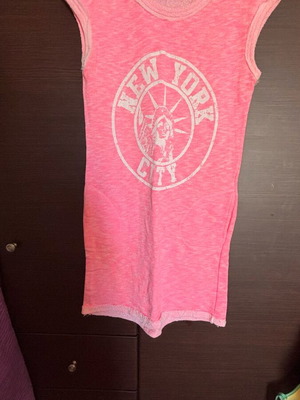 Ziczac dress pink, like new, size S, cotton terry texture