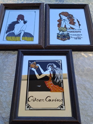 Σετ 3 vintage καθρεπτών Art Nouveau μεταχειρισμένο
