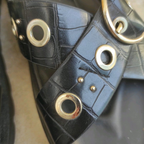 Shoes used sandals with strap, size 39, black