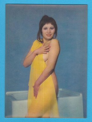 Nude 3d card postal Japan used, three-dimensional postcard