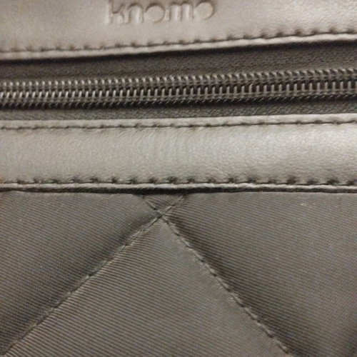 Knomo tablet sleeve bag used, leather and quilted fabric