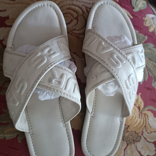 Yve Saint Laurent white leather sandals used, size 41
