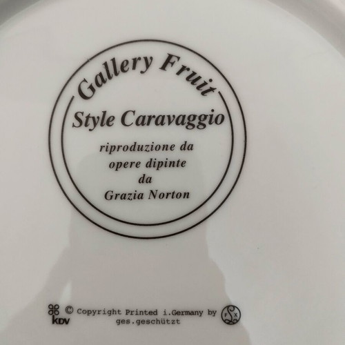 Gallery Fruit Style Caravaggio porcelain decorative plates set of 2, 27cm