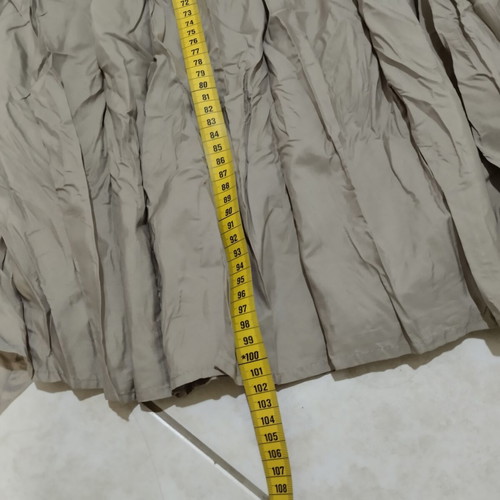 Maxi beige boho crinkled pleated skirt high waist A-line