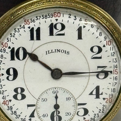 Vintage Illinois Bunn Special pocket watch used, gold 14k