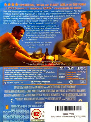 What Women Want DVD, romance comedy with Mel Gibson and Helen Hunt