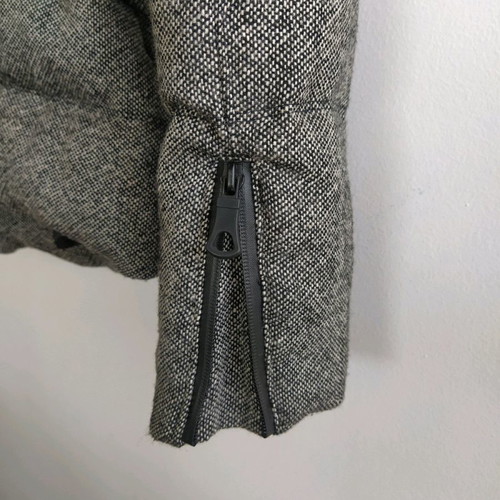 Grey down jacket Zara used, with belt and zipper details